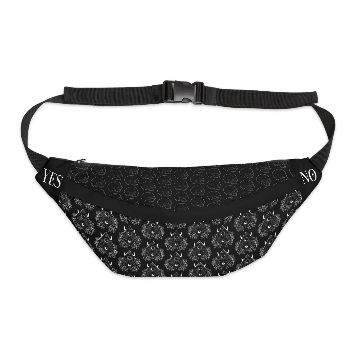 Ouija Planchette & Skull (pattern) Large Fanny Pack