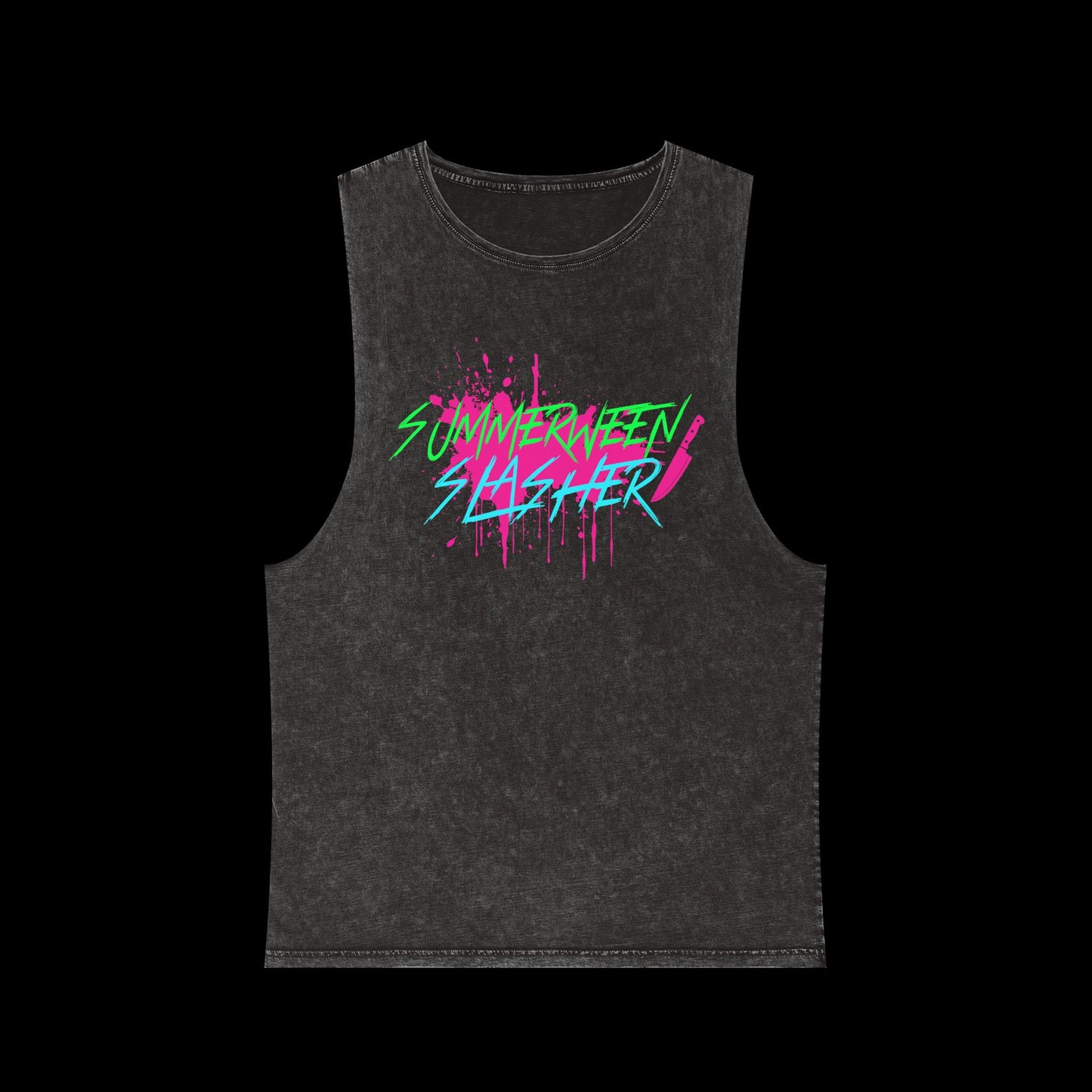 Summerween Slasher Unisex Stonewash Tank