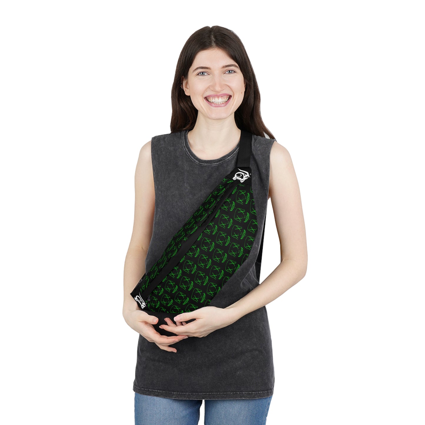 Green Mask (pattern) Large Fanny Pack
