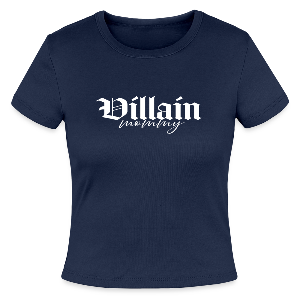 Villain Mommy Micro Ribbed Tee - navy