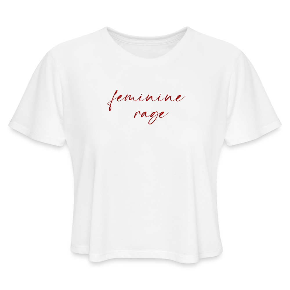 Feminine Rage Cropped Top - white
