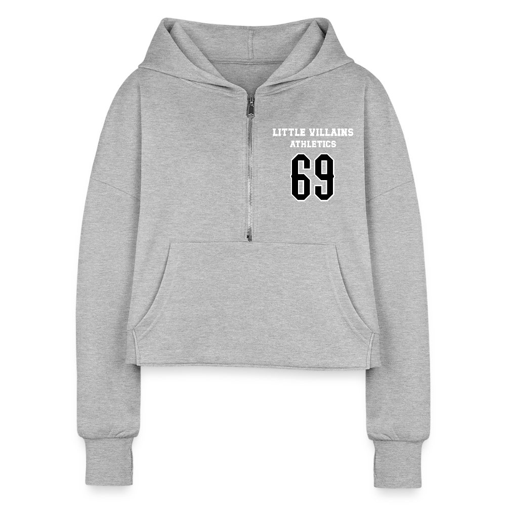 LV Athletics Half Zip Cropped Hoodie - heather gray