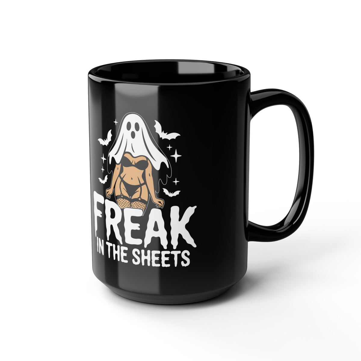 Freak In The Sheets Black Mug (15oz)