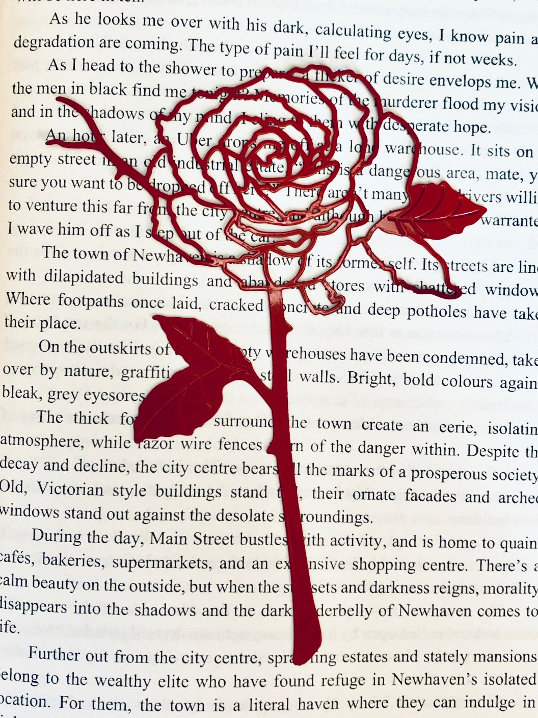 Red Rose Bookmark (Metal)