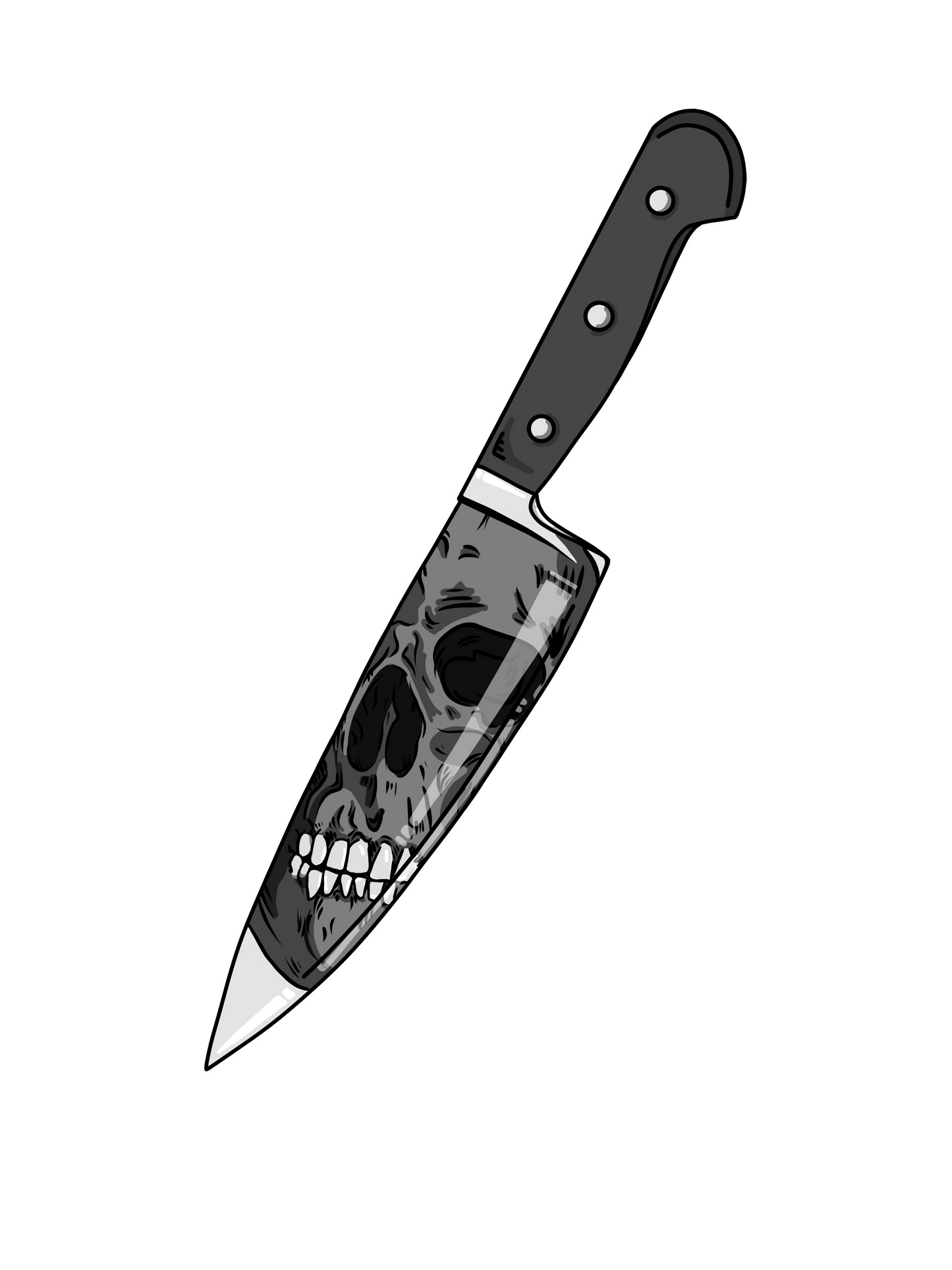 "Skull-Knife" Die-Cut Sticker