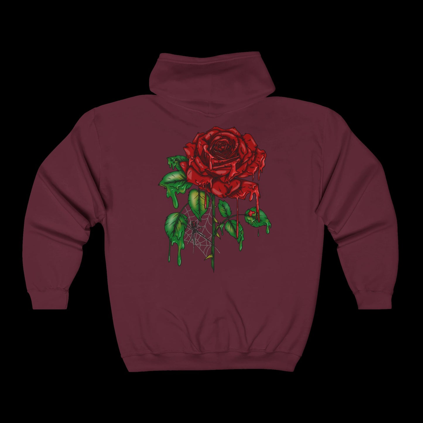 Dripping Rose (lrg back)  Unisex Full Zip Hoodie