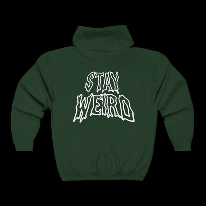 Stay Weird (back) Unisex Full Zip Hoodie