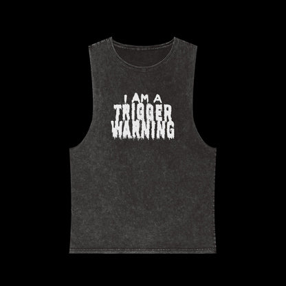 Trigger Warning Unisex Stonewash Tank