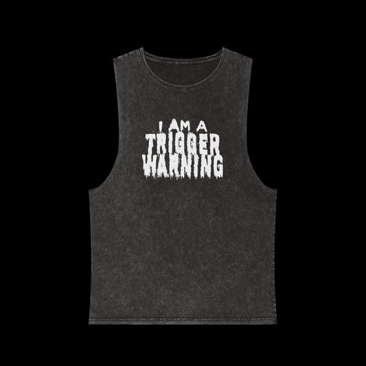 Trigger Warning Unisex Stonewash Tank