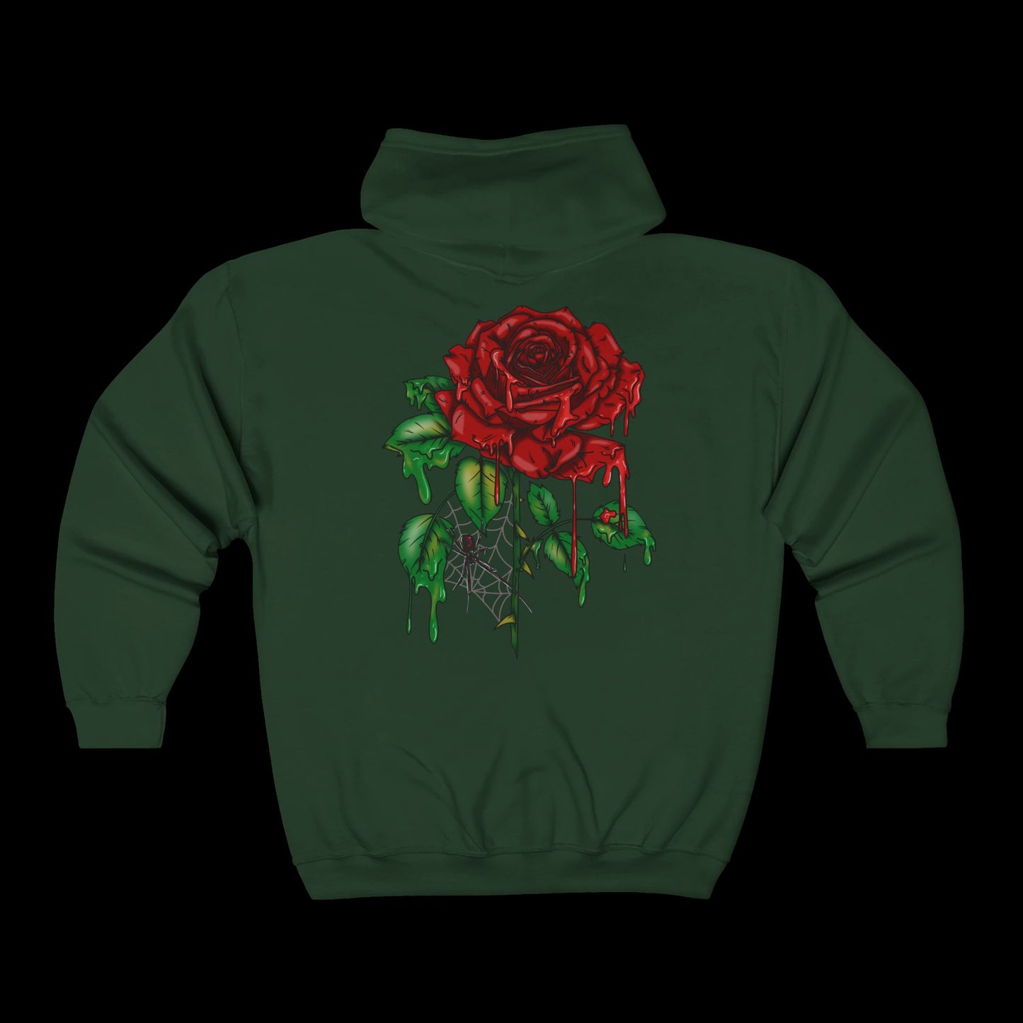 Dripping Rose (lrg back)  Unisex Full Zip Hoodie