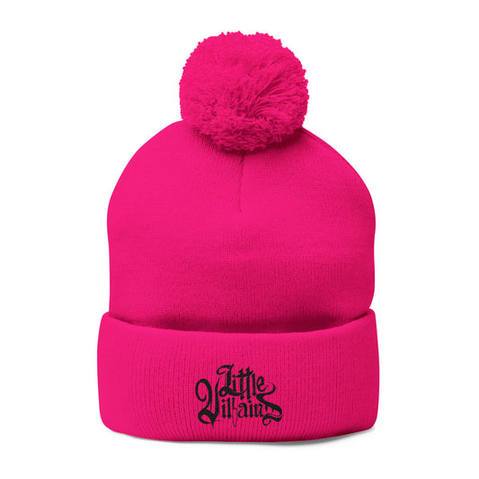 Little Villains (black logo) Pom-Pom Knit Cap (Embroidery)
