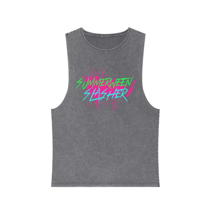 Summerween Slasher Unisex Stonewash Tank