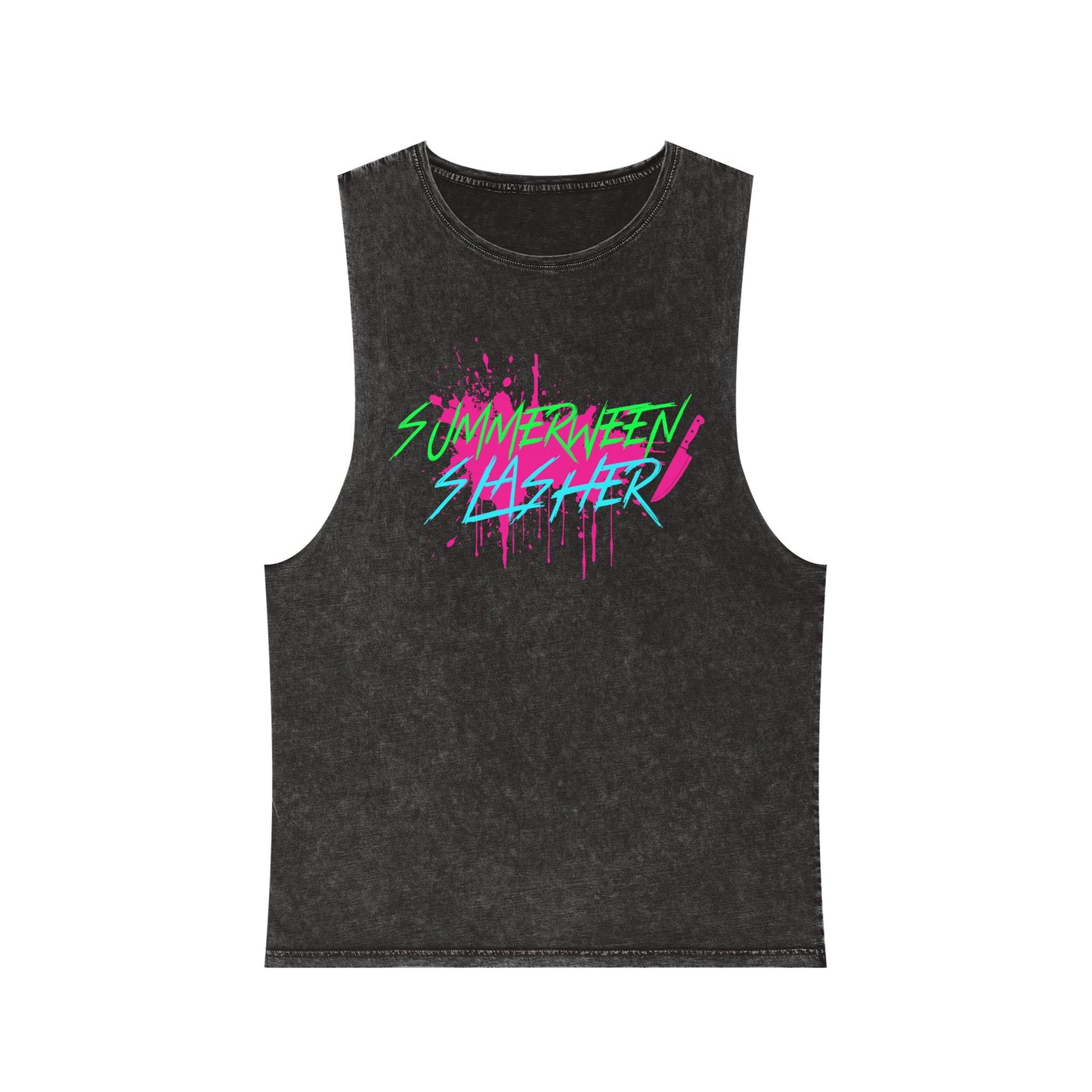 Summerween Slasher Unisex Stonewash Tank