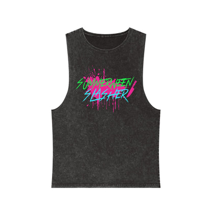 Summerween Slasher Unisex Stonewash Tank