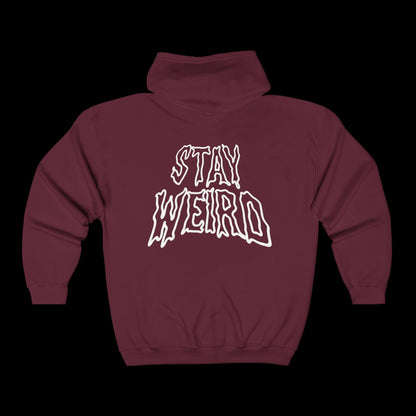 Stay Weird (back) Unisex Full Zip Hoodie