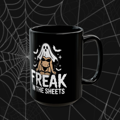 Freak In The Sheets Black Mug (15oz)