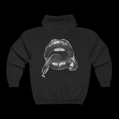 Snake On Your Lips Unisex Full Zip Hoodie