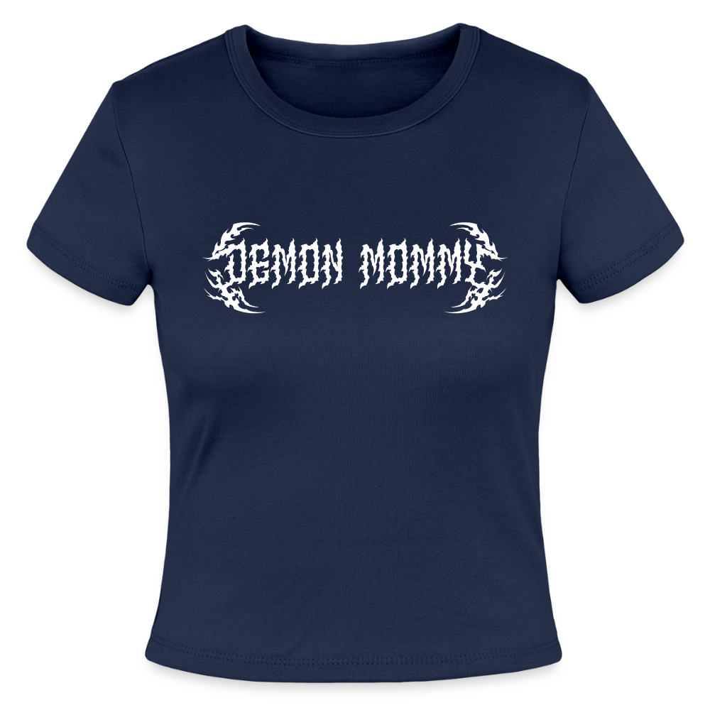 Demon Mommy Micro Ribbed Tee - navy
