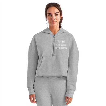 Support Your Local Boy Aquarium Cropped Hoodie (no hockey sticks) - heather gray