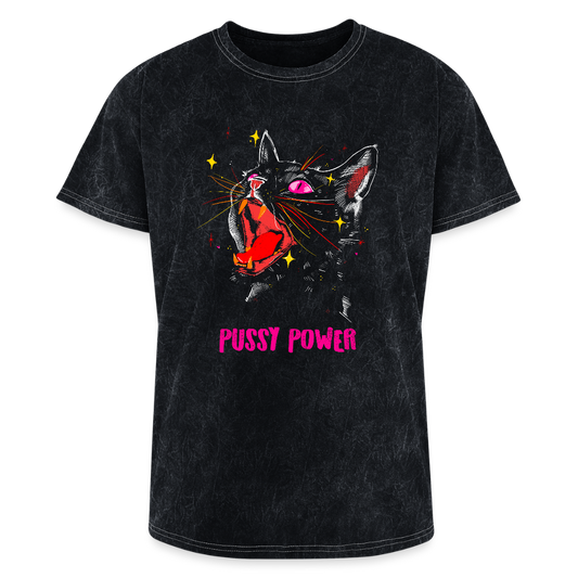 Pussy Power (Mineral Wash) Tee - mineral black