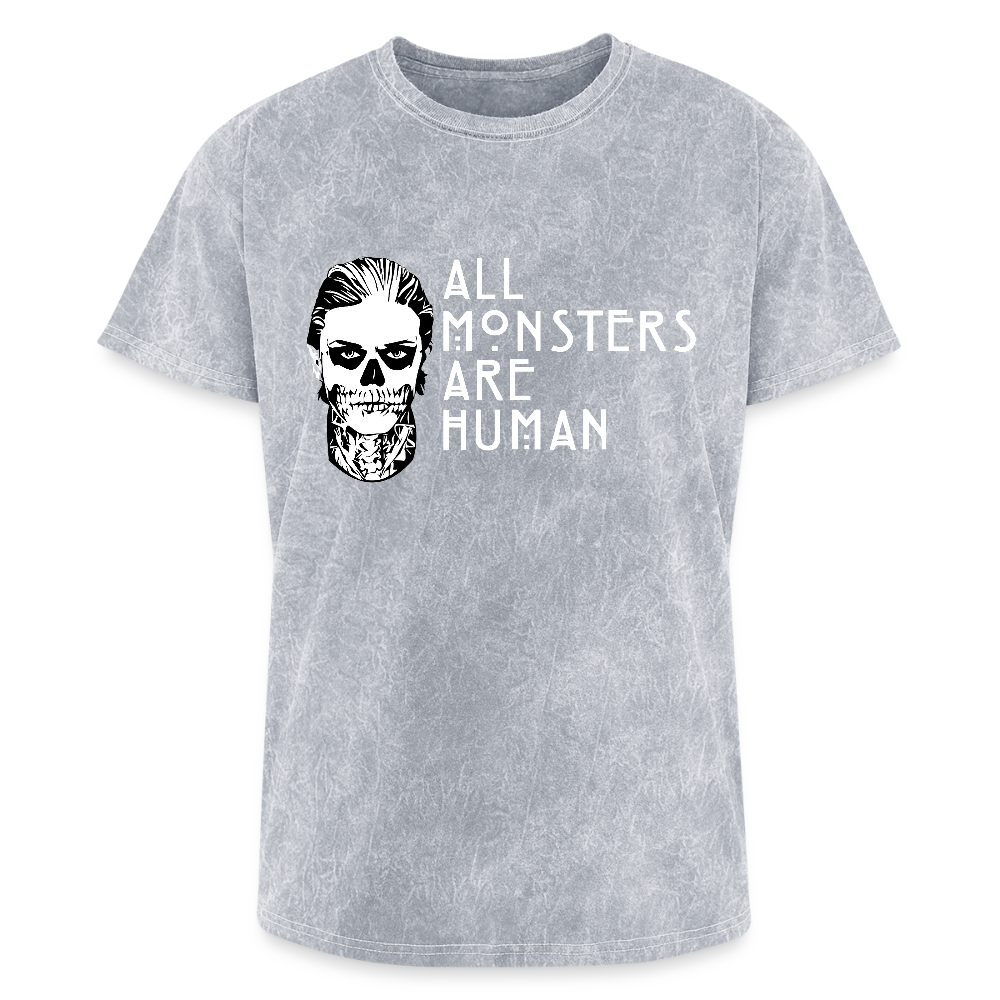 All Monsters Are Human (Mineral Wash) Tee - mineral silver