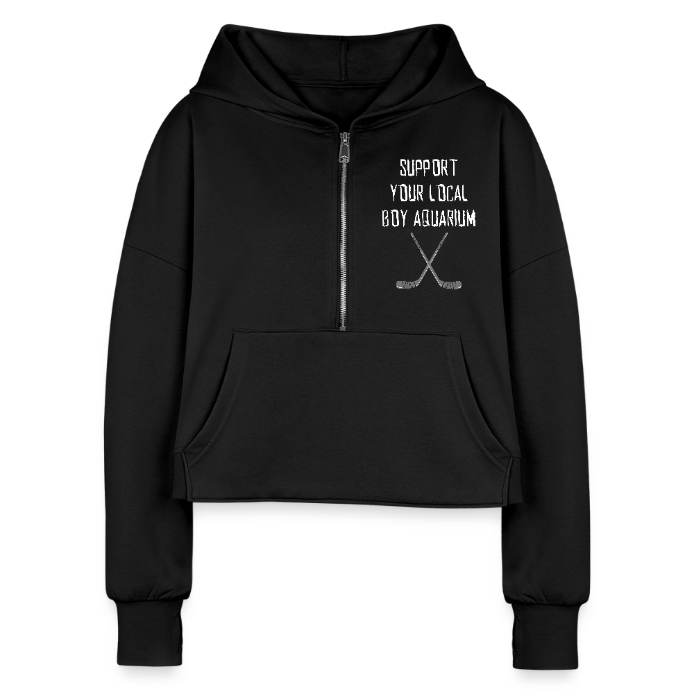 Support Your Local Boy Aquarium Cropped Hoodie - black