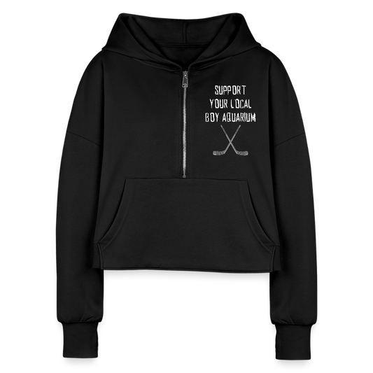 Support Your Local Boy Aquarium Cropped Hoodie - black