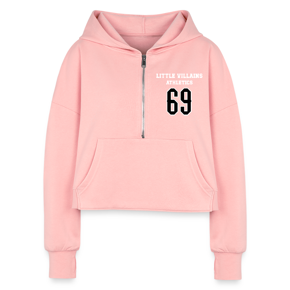 LV Athletics Half Zip Cropped Hoodie - light pink