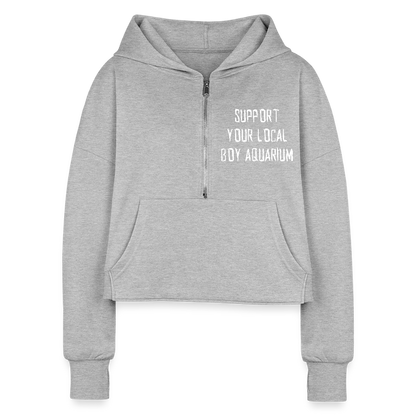 Support Your Local Boy Aquarium Cropped Hoodie (no hockey sticks) - heather gray