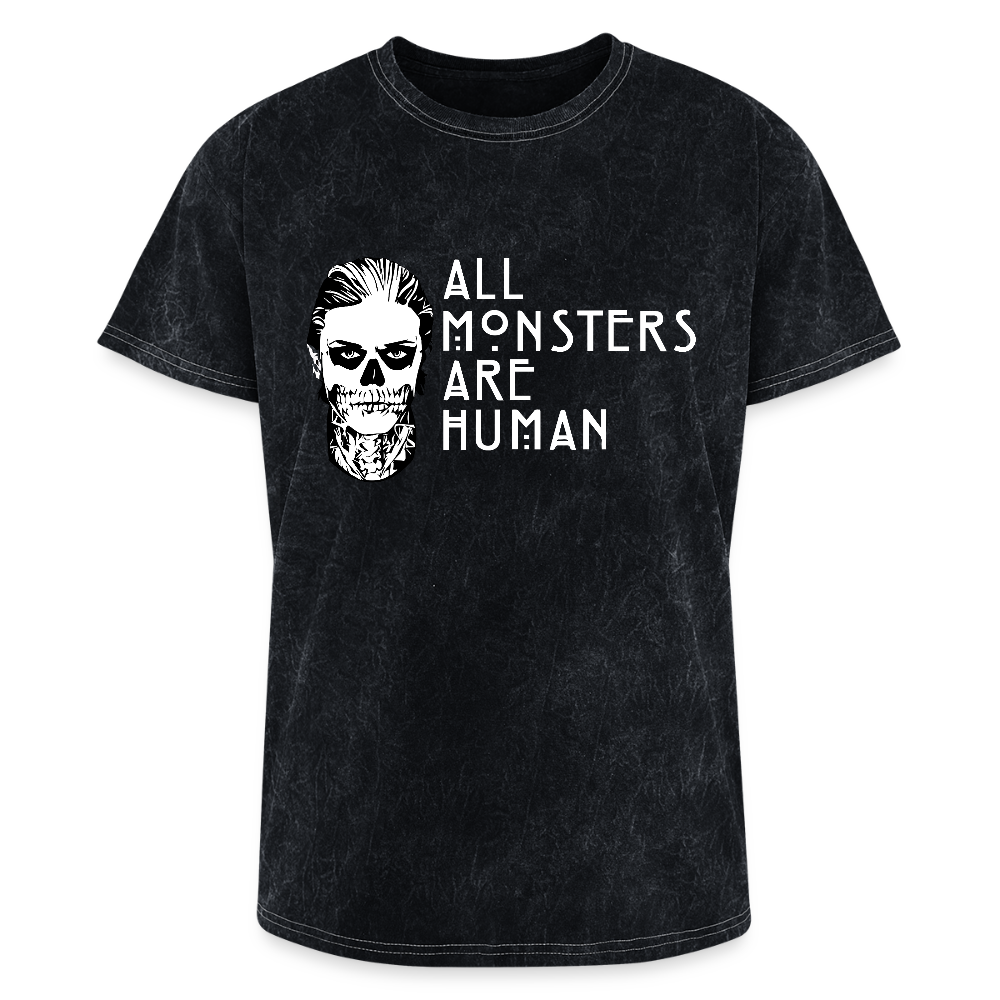 All Monsters Are Human (Mineral Wash) Tee - mineral black