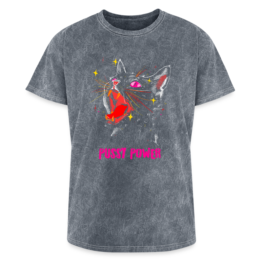 Pussy Power (Mineral Wash) Tee - mineral grey