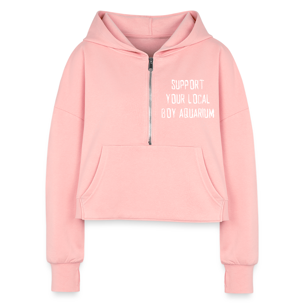 Support Your Local Boy Aquarium Cropped Hoodie (no hockey sticks) - light pink