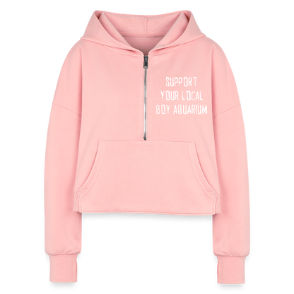 Support Your Local Boy Aquarium Cropped Hoodie (no hockey sticks) - light pink