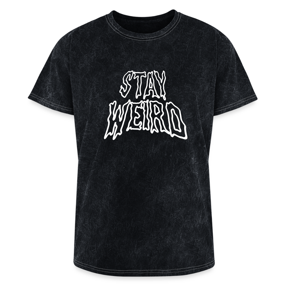 STAY WEIRD (Mineral Wash) Tee - mineral black