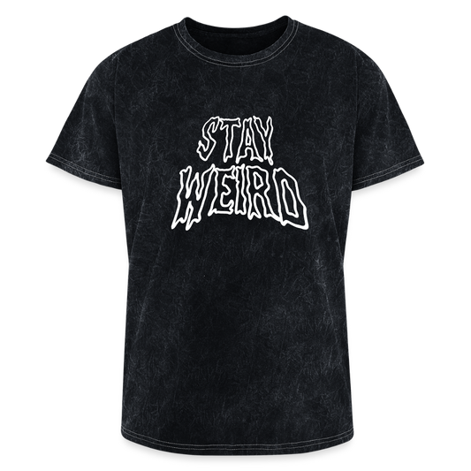 STAY WEIRD (Mineral Wash) Tee - mineral black