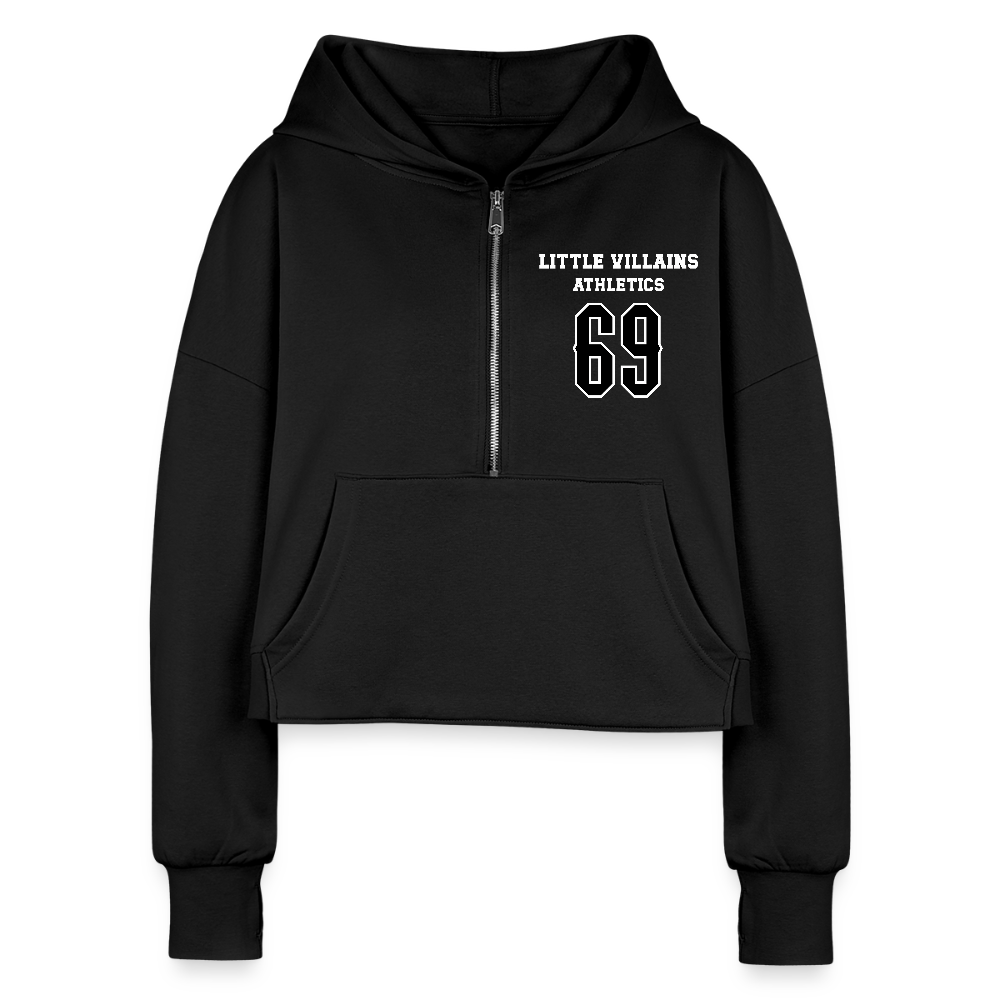 LV Athletics Half Zip Cropped Hoodie - black