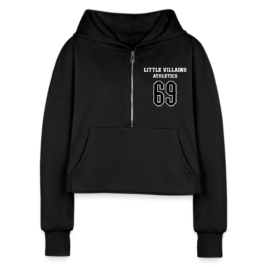 LV Athletics Half Zip Cropped Hoodie - black