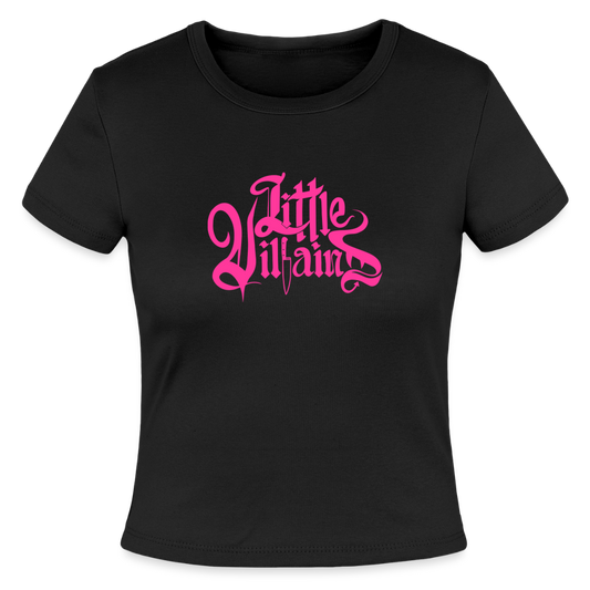 Little Villains (Hot Pink) Micro Ribbed Tee - black