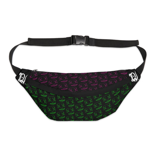 Pink & Green Masks (pattern) Large Fanny Pack