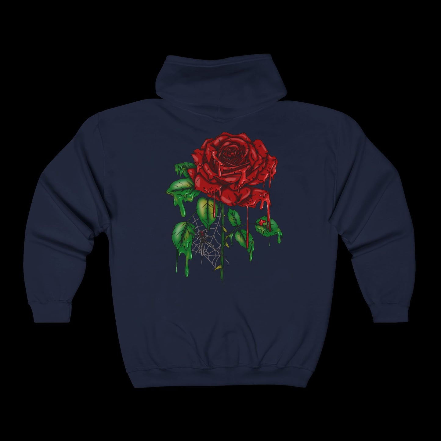 Dripping Rose (lrg back)  Unisex Full Zip Hoodie